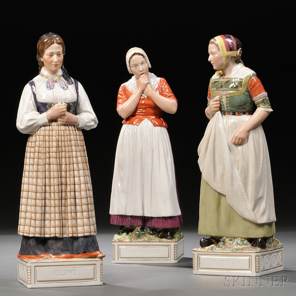 Appraisal: Three Royal Copenhagen Porcelain Figures of Women Denmark th century