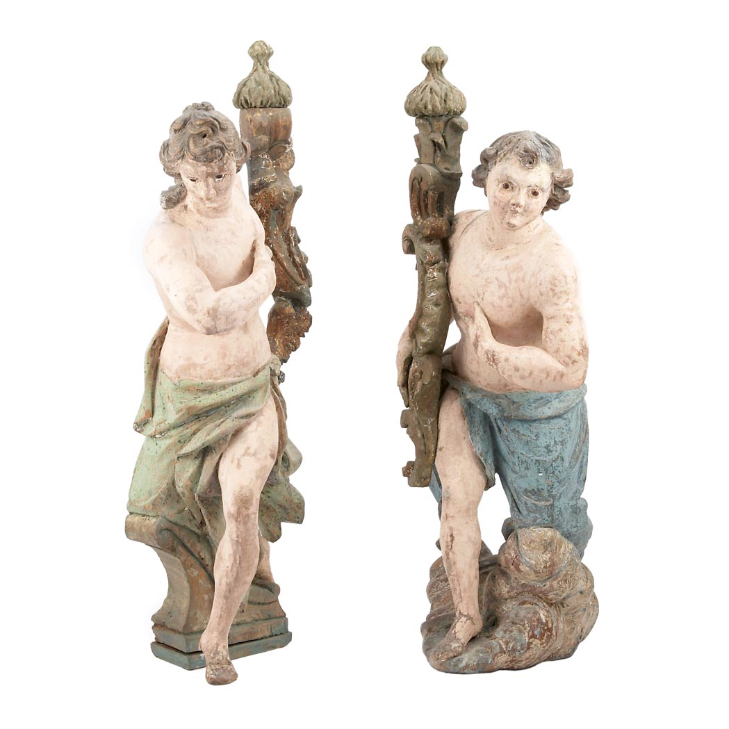 Appraisal: Pair of Italian Baroque Style Painted Figures th Century Each