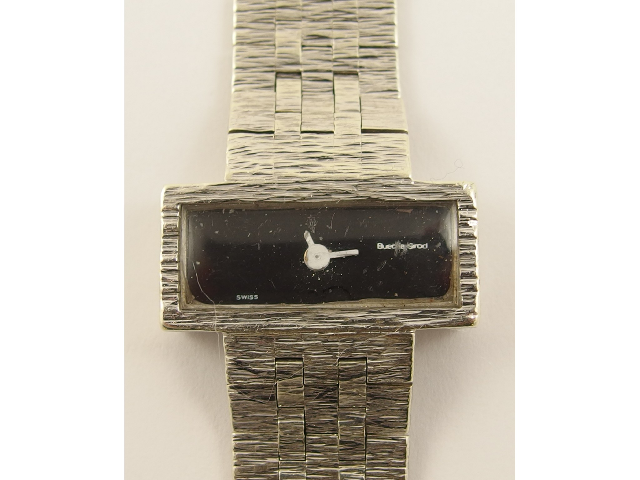 Appraisal: A ct white gold Bueche Girod ladies watchthe retro style