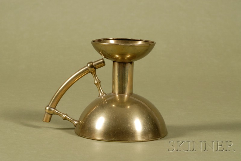 Appraisal: Aesthetic Movement Kordofan Brass Chamberstick attributed to Christopher Dresser late