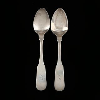 Appraisal: Pair of Virginia Coin Silver Teaspoons by Mitchell and Tyler