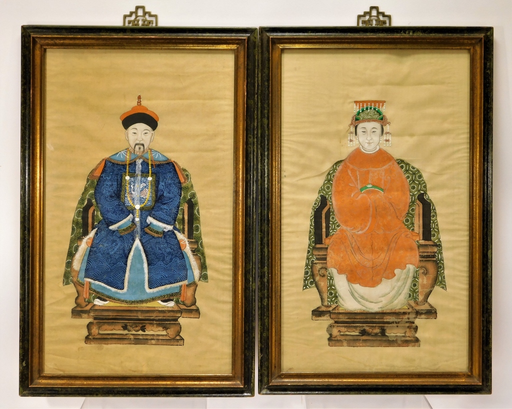 Appraisal: PR CHINESE ANCESTRAL PORTRAIT PAINTINGS China Circa One painting depicts