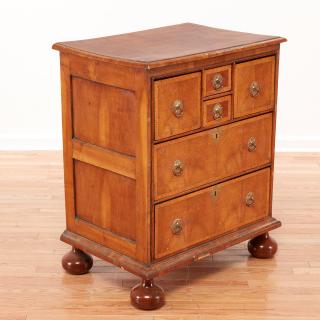 Appraisal: William Mary inlaid walnut chest of drawers William Mary inlaid