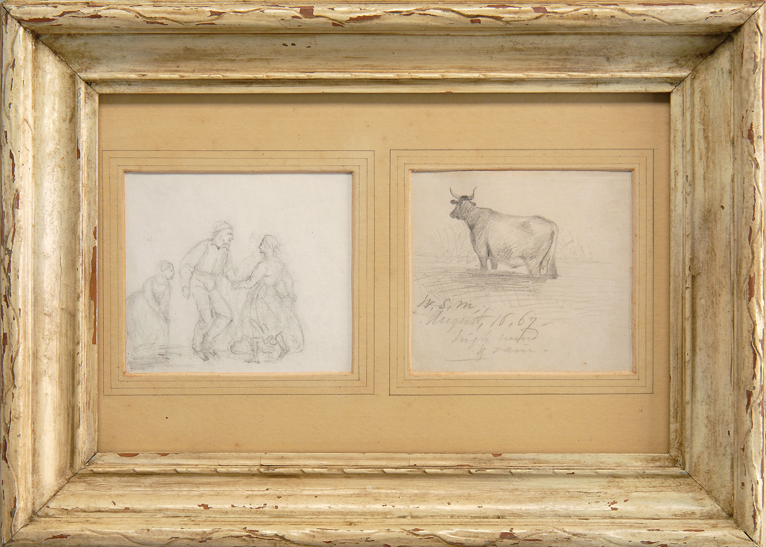 Appraisal: WILLIAM SIDNEY MOUNTAmerican - Pair of framed sketches Three figures