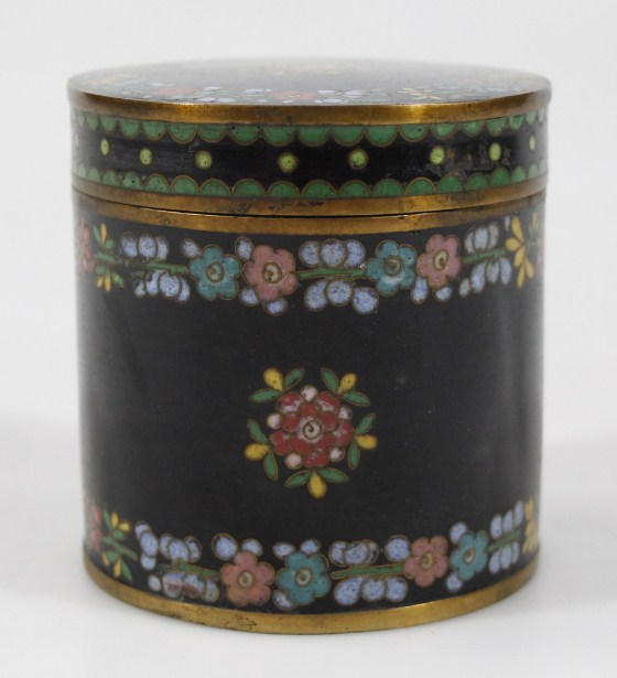 Appraisal: A Chinese cloisonn jar and cover of cylindrical outline the