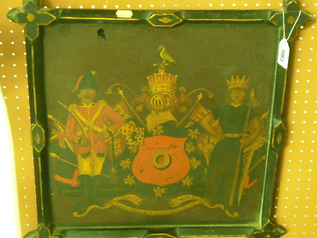 Appraisal: Interesting th century coach panel with the Armorial for the