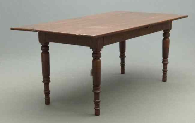 Appraisal: Primitive pine farm table Top '' x '' '' Ht