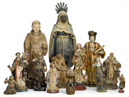 Appraisal: Good collection of Hispano-Portuguese and South American carved religious figuressome