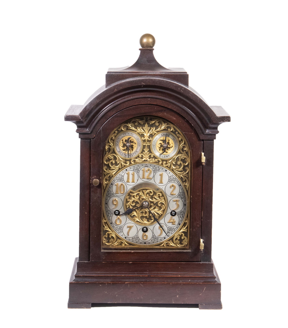 Appraisal: PEERLESS WESTMINSTER TRINITY CHIME BRACKET CLOCK Early th c Wood