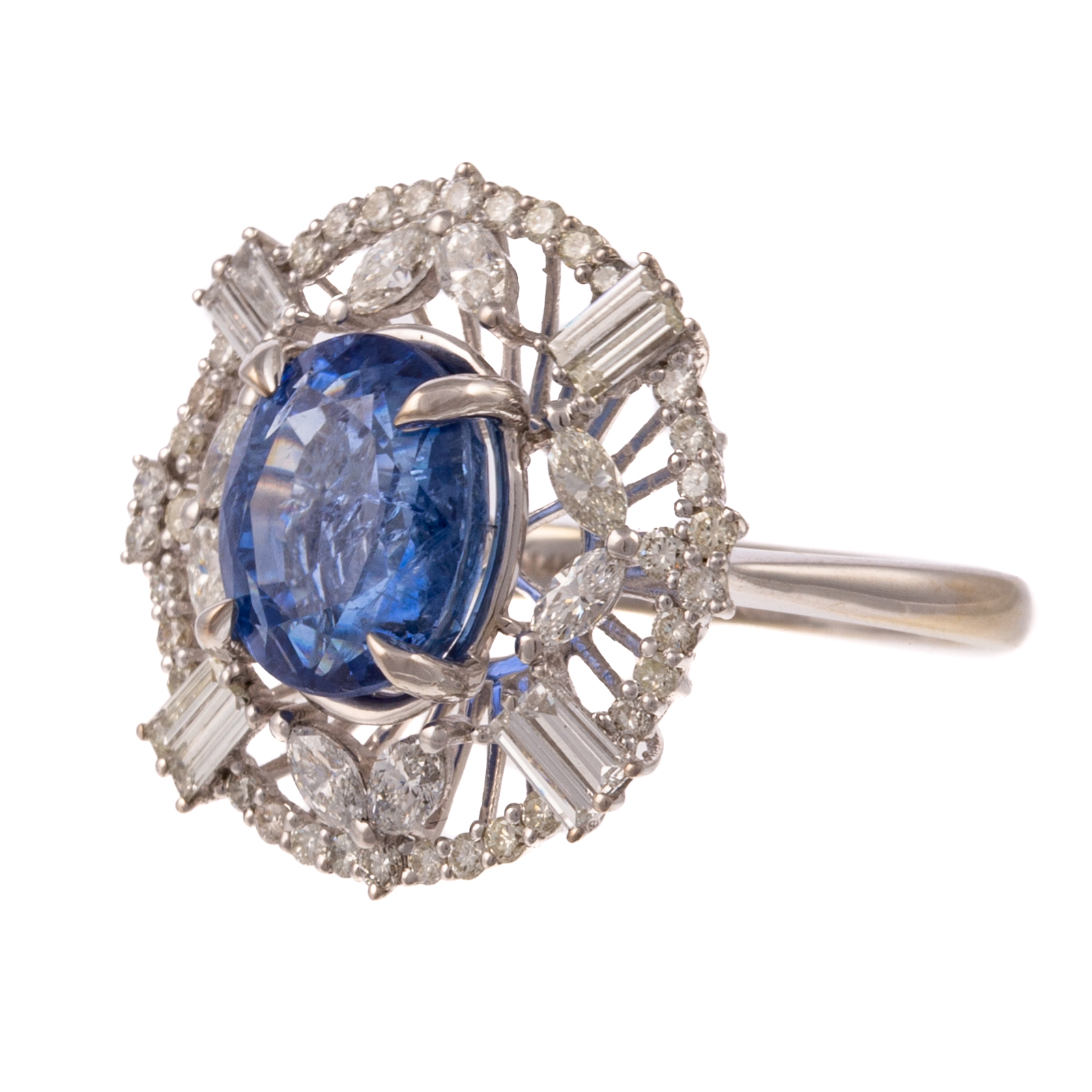 Appraisal: A CT SAPPHIRE DIAMOND RING IN K K white gold