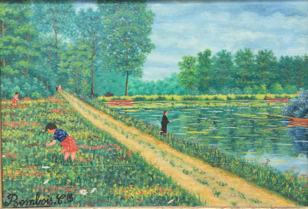 Appraisal: Camille Bombois - Fishing Near Flower Fieldoil on canvassigned lower