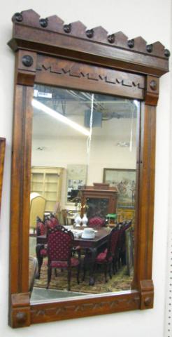 Appraisal: Eastlake Victorian walnut wall mirror approximately h x w