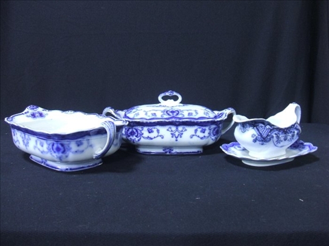 Appraisal: LOT OF ASSORTED FLOW BLUE CERAMIC ITEMS Including a gravy