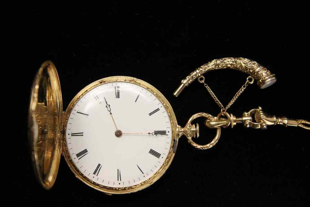 Appraisal: LADY'S WATCH - Victorian Fancy Engraved K Hunter Case Pendant