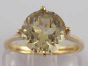 Appraisal: A carat gold yellow beryl ring beryl approx mm diameter