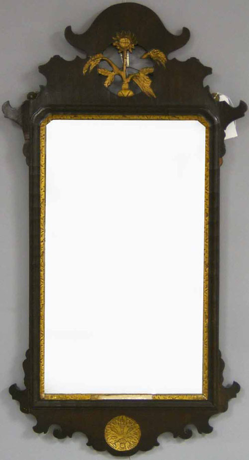 Appraisal: Queen Anne mahogany mirror ca