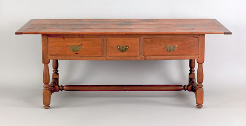 Appraisal: Pennsylvania walnut tavern table late th c having a rectangular