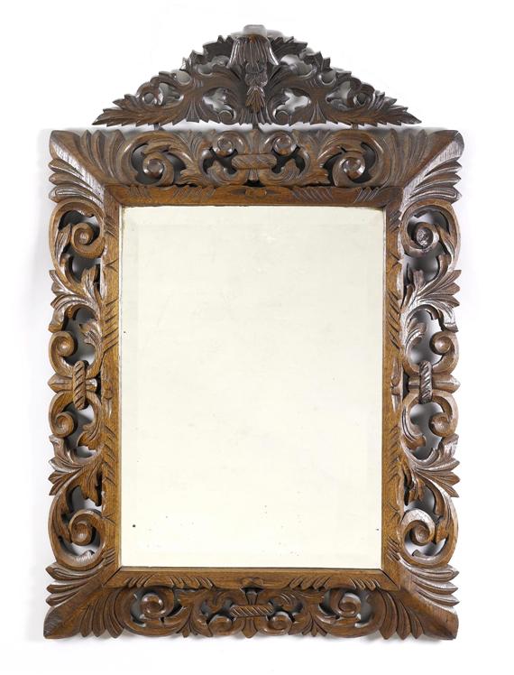 Appraisal: MIRROR Baroque style Carved oak W H cm