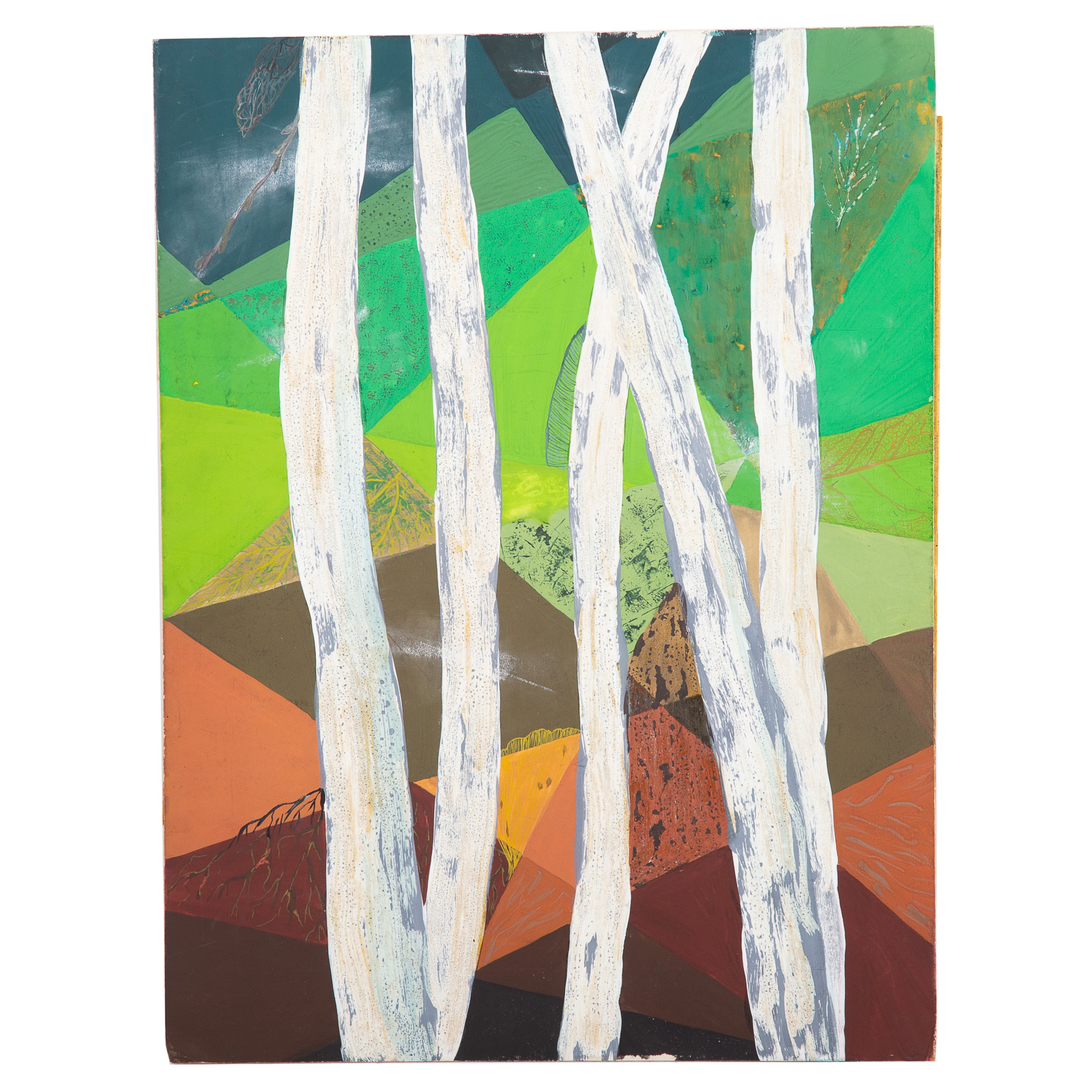 Appraisal: EJ MONTGOMERY TREES MIXED MEDIA American b Mixed media on