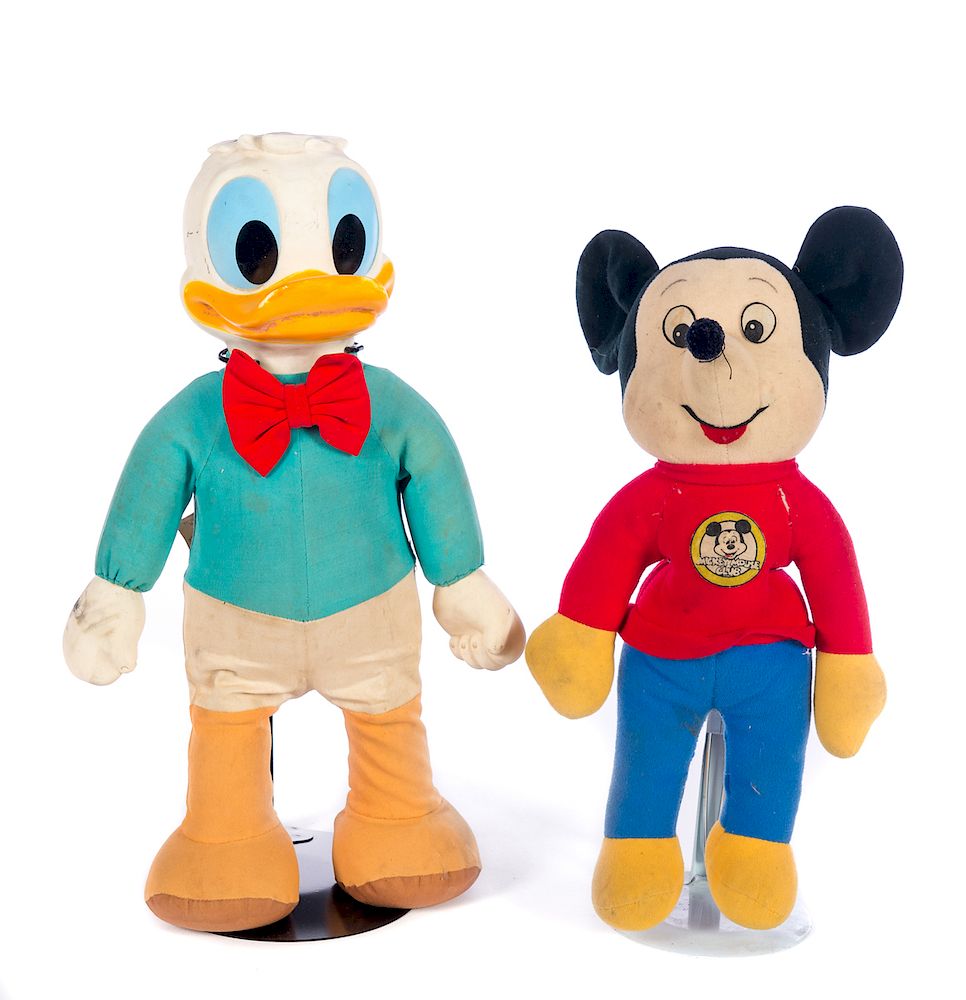 Appraisal: Walt Disney Donald Duck and Mickey Dolls Good condition with