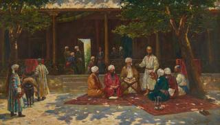 Appraisal: RICHARD KARLOVICH ZOMMER RUSSIAN - The Quran School oil on