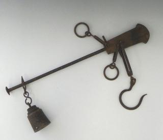 Appraisal: French Provincial Hanging Iron Scale th c H - in