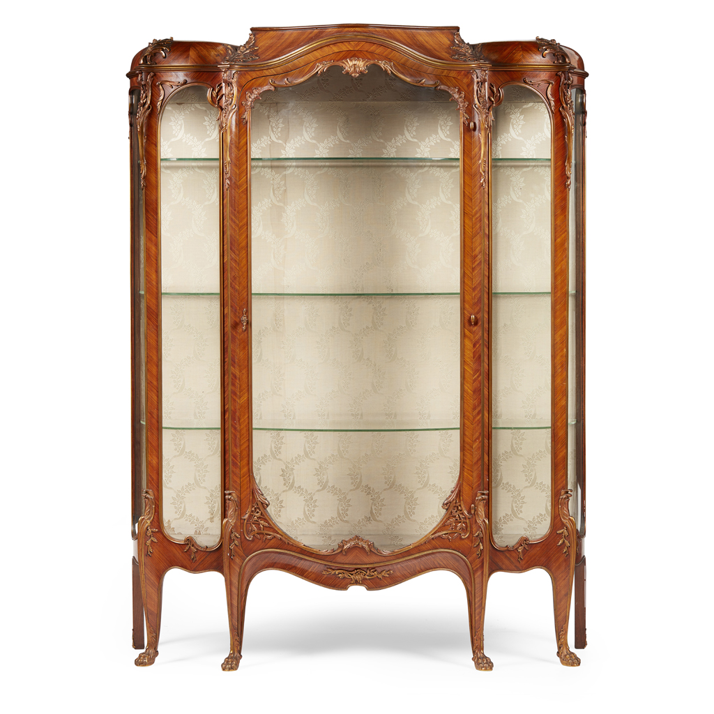 Appraisal: FRENCH KINGWOOD VITRINE CABINET IN THE MANNER OF FRAN OIS