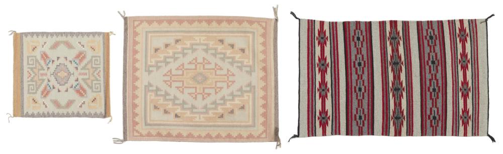 Appraisal: Three Navajo weavings th Century Din Three works A small