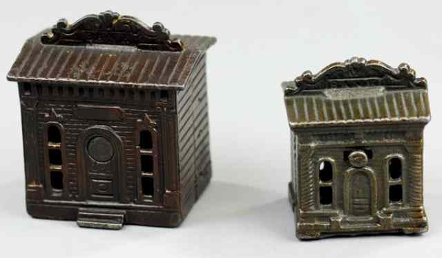 Appraisal: BANK SMALL AND LARGE Judd c cast iron both japanned