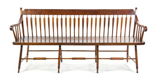 Appraisal: Sale Lot An American Oak Bench having a shaped back