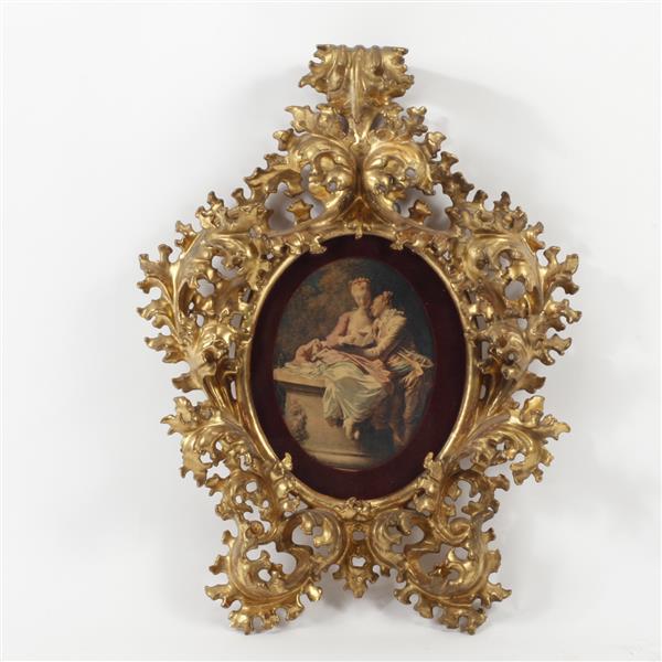 Appraisal: Ornate and Large Carved Florentine gilt gesso frame Overall H