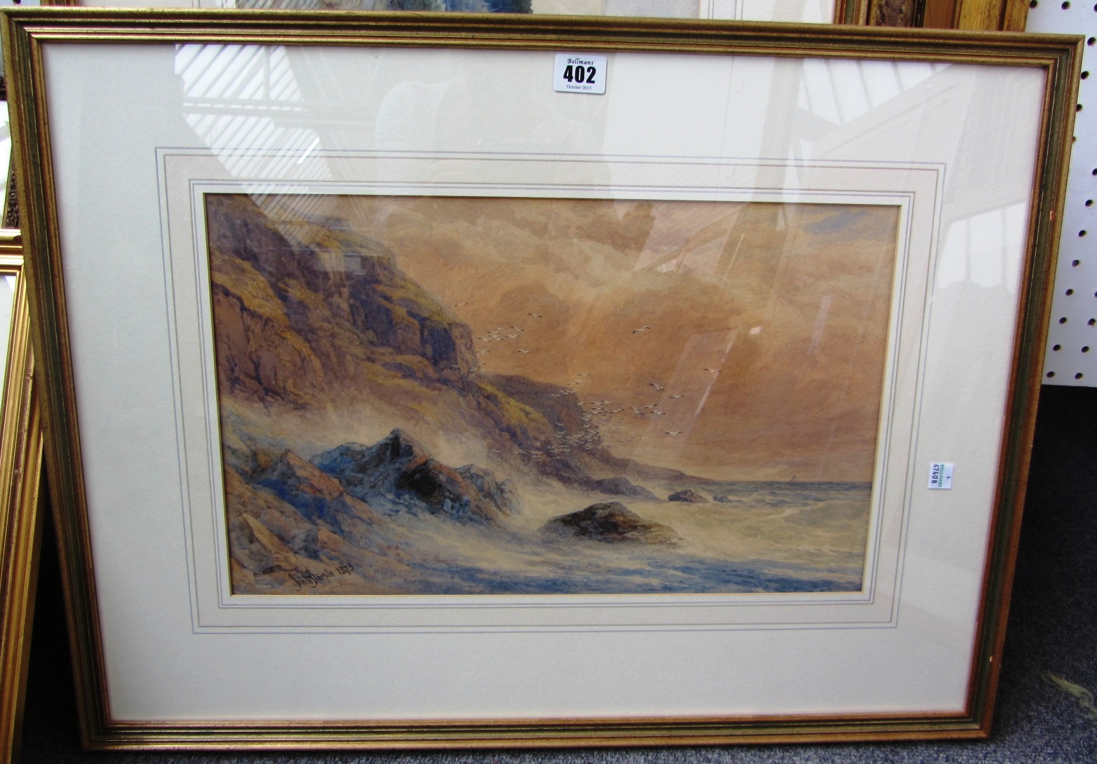 Appraisal: John Steeple - Rocky coastal scene watercolour signed and dated