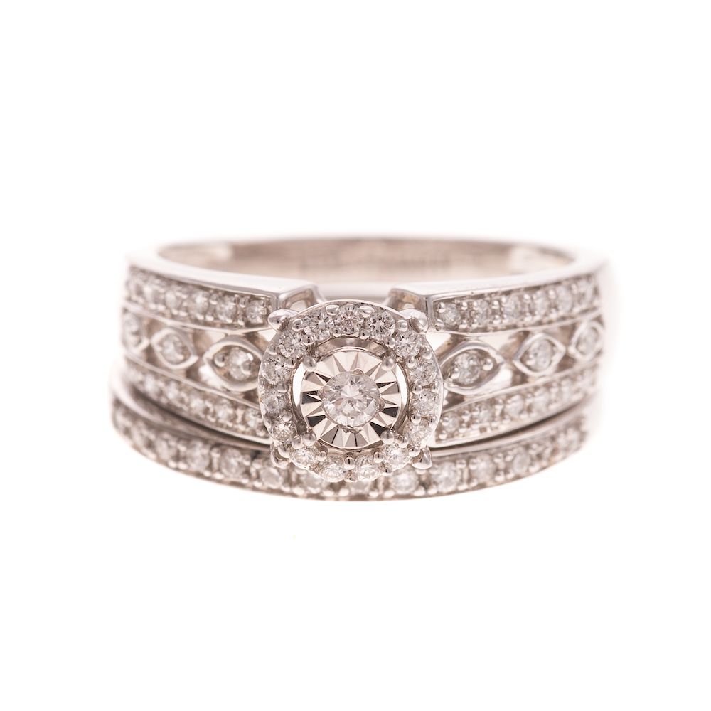 Appraisal: A Ladies Diamond Engagement Set in K K white gold