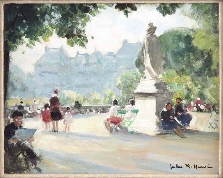 Appraisal: JULES RENE HERVE FRENCH - VUE DU LOUVRE Oil on