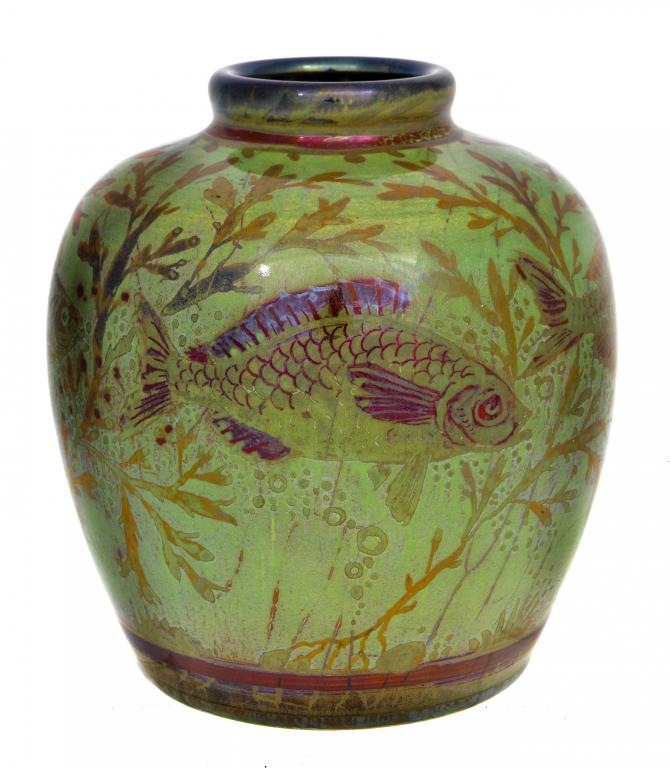 Appraisal: A PILKINGTON'S ROYAL LANCASTRIAN LUSTRE JAR painted by Richard Joyce