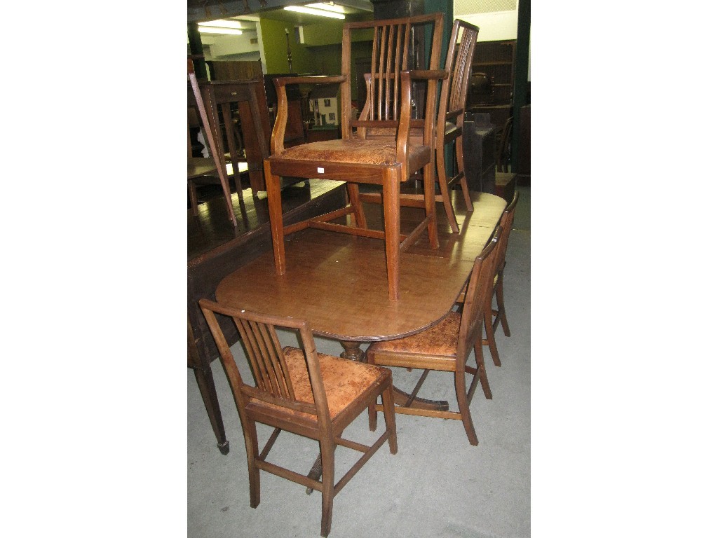 Appraisal: Lot comprising Regency style mahogany sideboard twin pedestal dining table