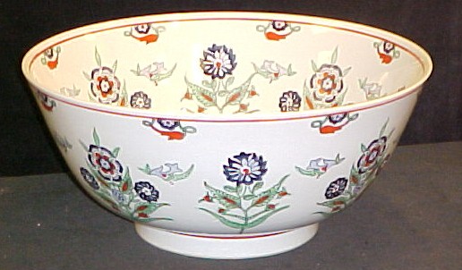 Appraisal: Mottahedeh design porcelain bowl floral decoration marked Mottahedeh Japanese porcelain