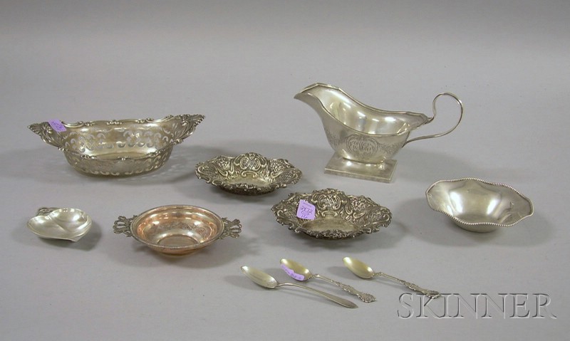 Appraisal: Small Group of Sterling Silver and Silver Plate Tableware including