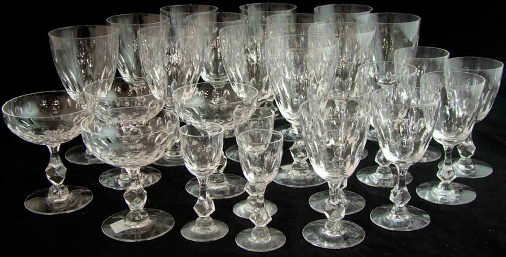 Appraisal: SUITE OF CRYSTAL GLASSWARE With a simple pattern of two