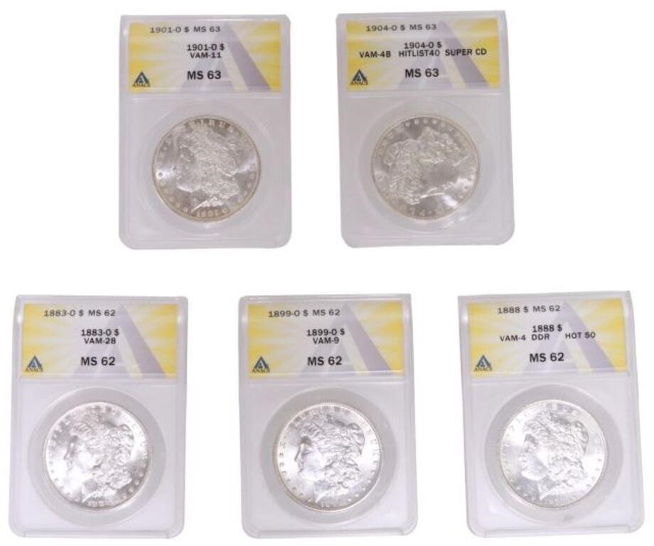 Appraisal: lot of U S Morgan Silver Dollars in sealed NGC