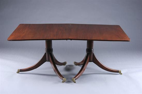 Appraisal: ENGLISH REGENCY MAHOGANY DOUBLE-PEDESTAL DINING TABLE early th century with