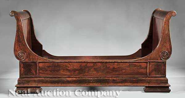 Appraisal: A Louis Philippe Carved Mahogany Lit de Repos early th