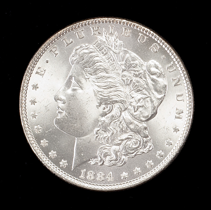 Appraisal: U S MORGAN SILVER DOLLAR Pin Wheeling Mint Luster MS-