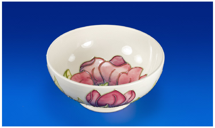 Appraisal: Moorcroft Magnolia Bowl with Tube Lining full marks to base