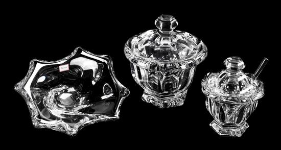 Appraisal: Sale Lot Three Baccarat Glass Articles th century comprising a