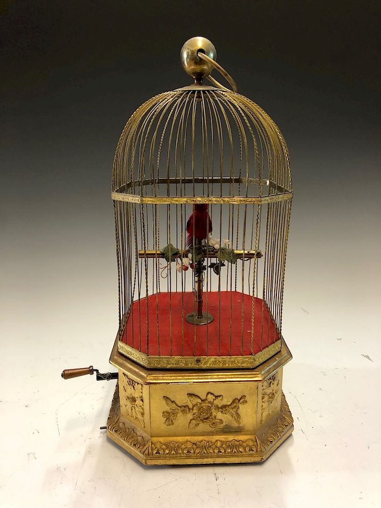 Appraisal: Large French Singing Bird Cage Circa Large French Singing Bird