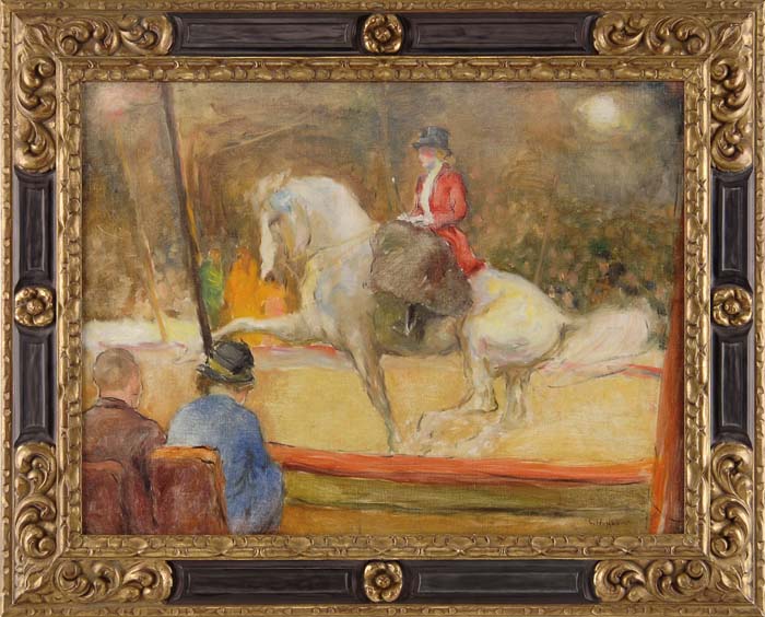 Appraisal: CHARLES CONSTANTINE HOFFBAUER German American - THE CIRCUS HORSE Oil