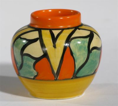 Appraisal: Double V' a Clarice Cliff miniature vase designed by Clarice