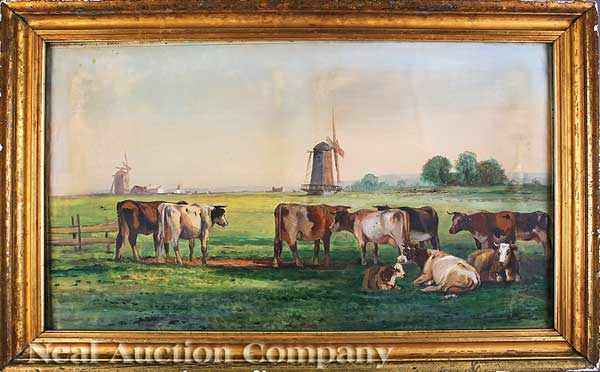 Appraisal: Continental School th c The Dutch Herd mixed media on