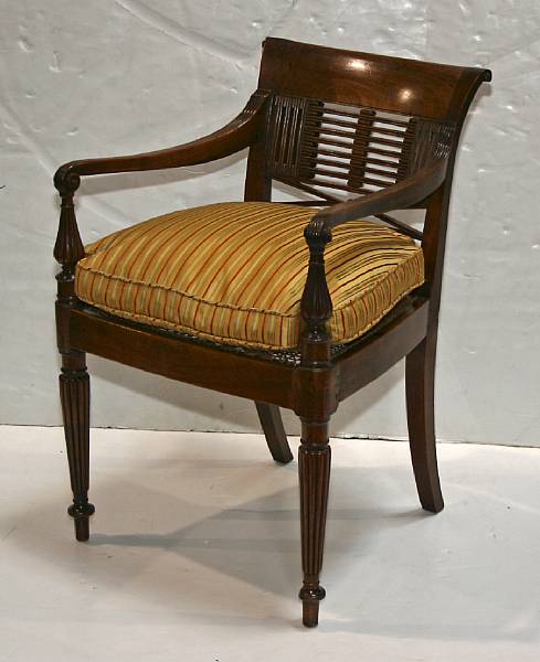 Appraisal: An Anglo-Indian hardwood armchair late th century height in width